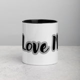 I Love Me Ceramic Mug with Black Color Inside Silver/Grey/Gray Outline