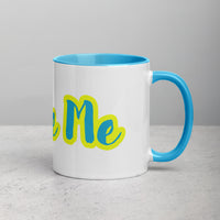 I Love Me Ceramic Mug with Blue Color Inside Paris Daisy/Yellow Outline