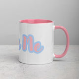 I Love Me Ceramic Mug with Pink Color Inside Blue Outline