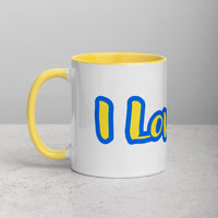 I Love Me Ceramic Mug with Yellow Color Inside Navy Blue Outline