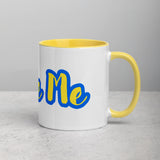 I Love Me Ceramic Mug with Yellow Color Inside Navy Blue Outline
